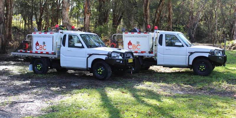 Two White Trucks — Bushfire Services In Newcastle, NSW